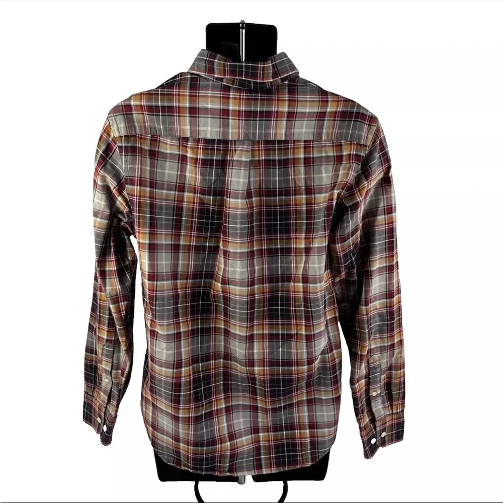 Mens Banana Republic Button Down Long Sleeve Shirt Sz M Red‎ Plaid